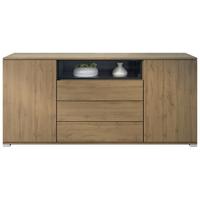 SIDEBOARD Skadu Schwarz Hochglanz - Schwarz Hochglanz, Holzwerkstoff (166.5/75.5/35cm) - Vladon