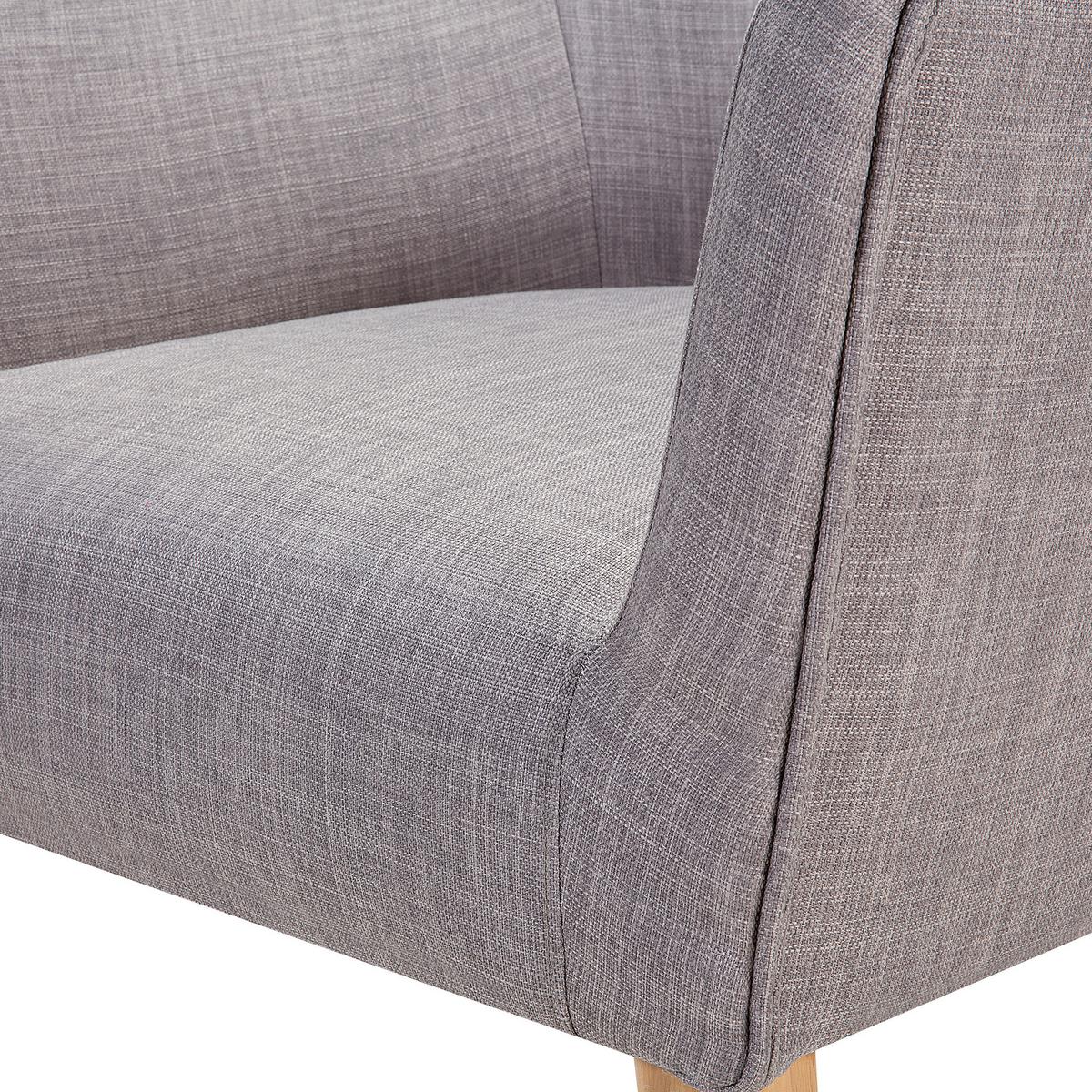 SESSEL Polsterbezug Grau Angen - Grau, Holz/Textil (73/100/75cm) - Beliani