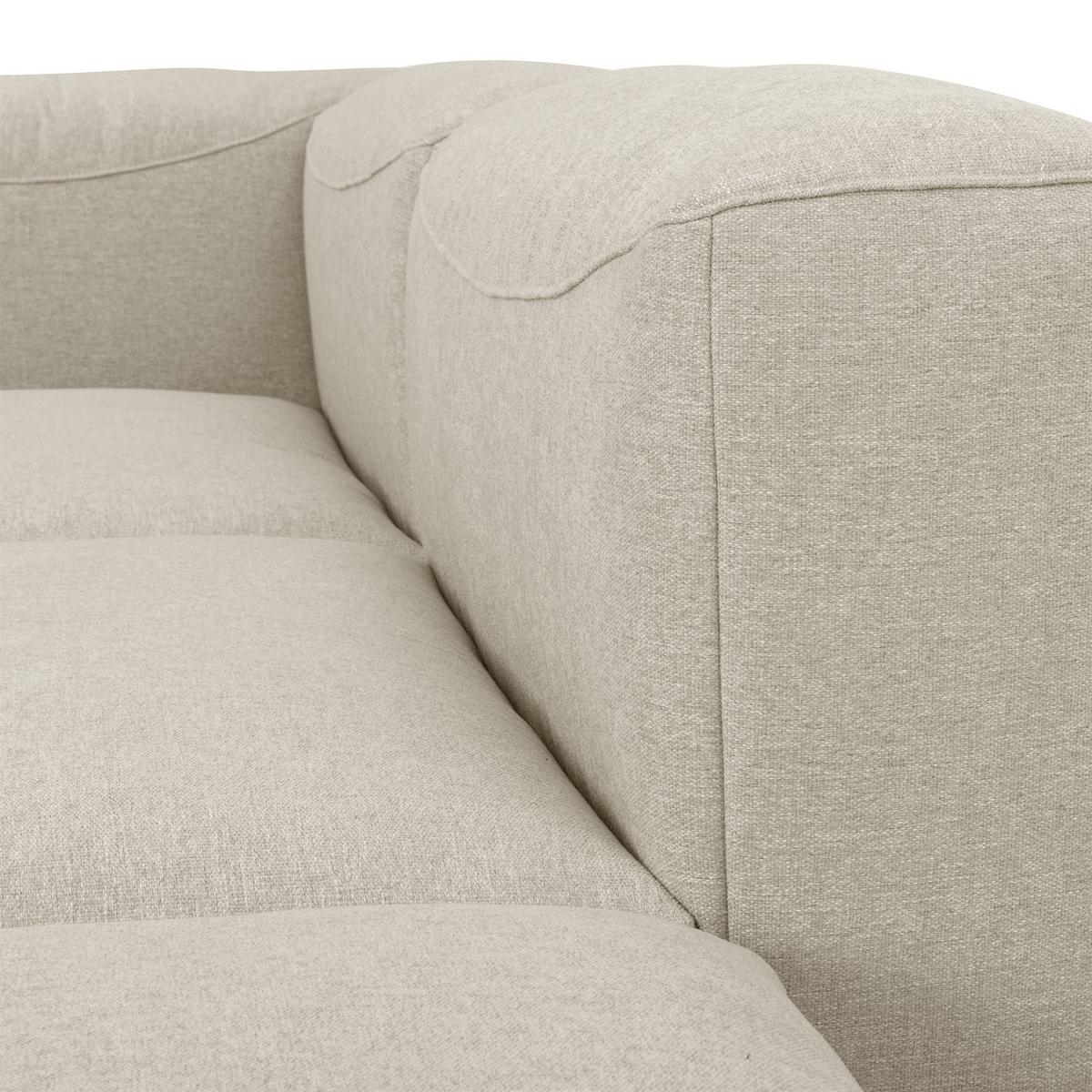 SOFA 2-Sitzer mit Hocker rechts Kattrina Flachgewebe creme - Creme, Kunststoff (100/73/250cm) - 58aufmkessel
