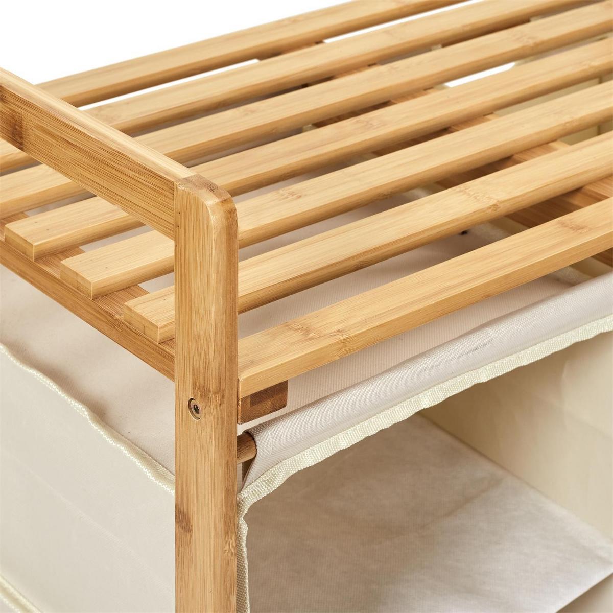 BADEZIMMERSCHRANK mit Fächern und Wäschekorb 77/69,5/38 cm - Eschefarben, Holz (38/69.5/81cm) - Calicosy