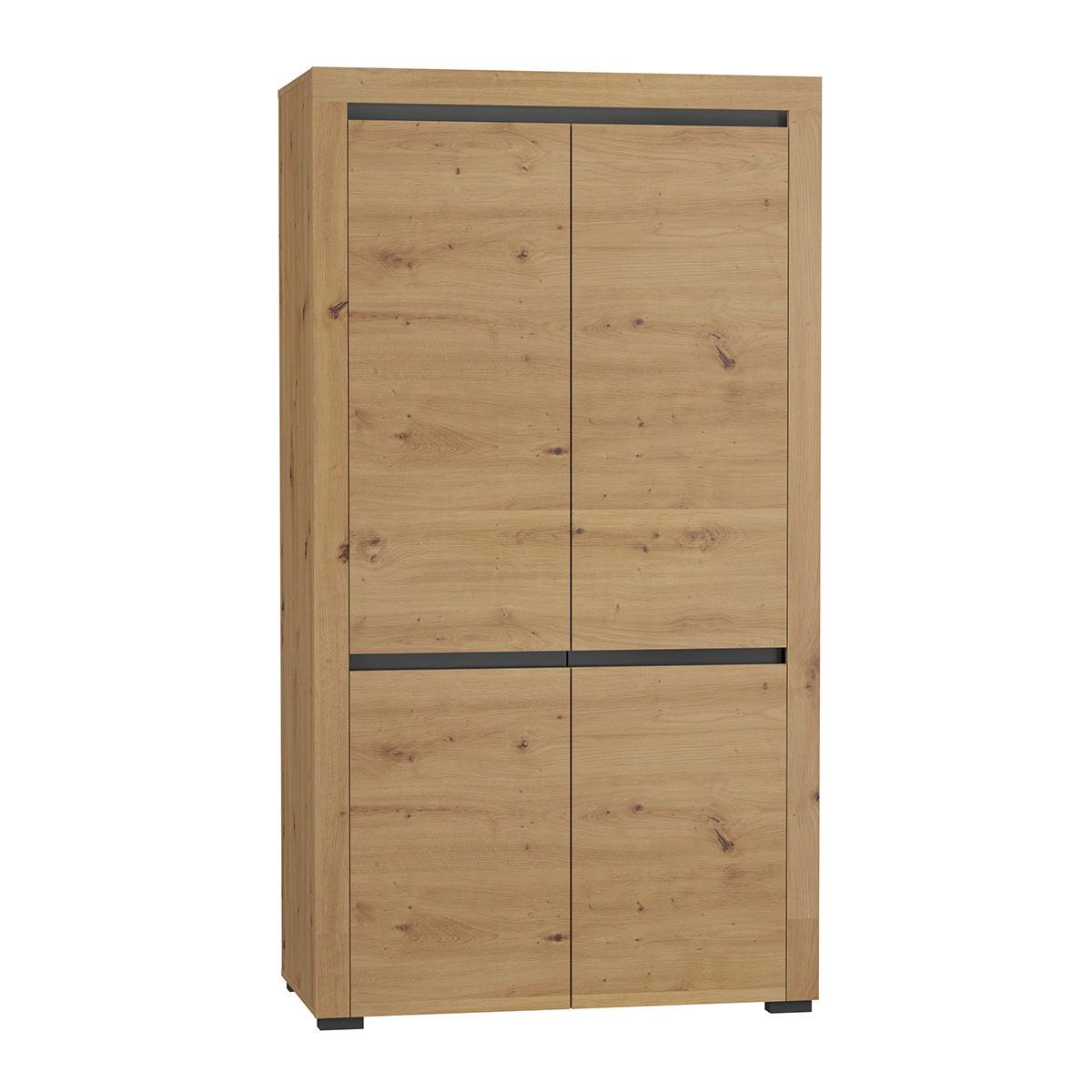 SCHRANK 2 Türen Kasla Holz und Anthrazitgrau - Grau, Holzwerkstoff (106/195/56cm) - Petits-meubles