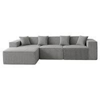 ECKSOFA cordstoff 279 cm flexibles design - Grau, Textil (279/165cm) - Urban Meuble