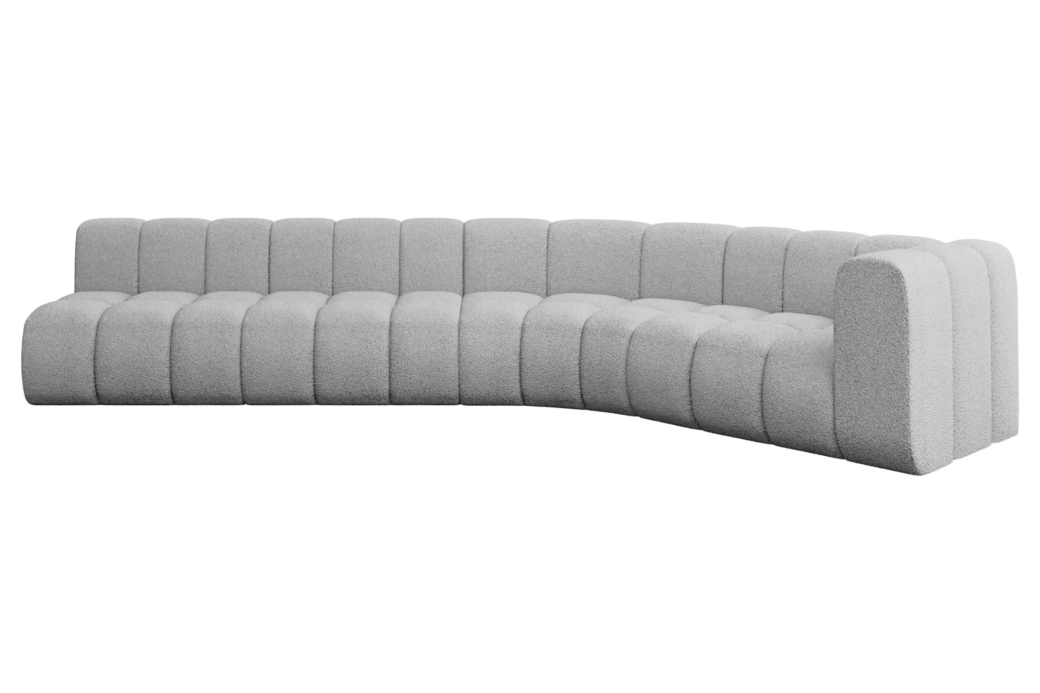ECKSOFA modulares Sofa Karex-L2 - 399x194x70 cm Hellgrau - Hellgrau, Holzwerkstoff/Textil (399/194cm) - ALTDECOR