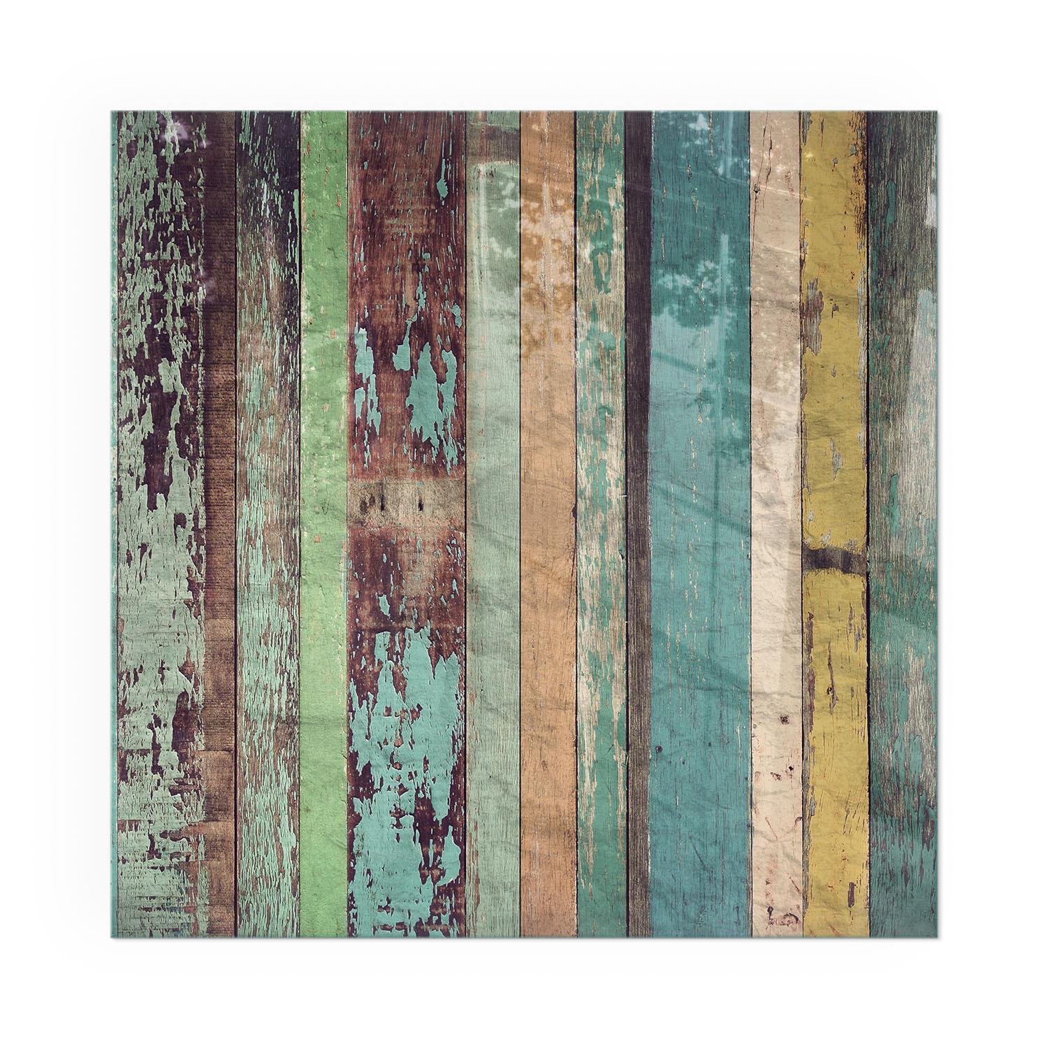 GLASPLATTE für Kamin 60x60 cm - Türkis, Glas (60/60/0.4cm) - TULUP