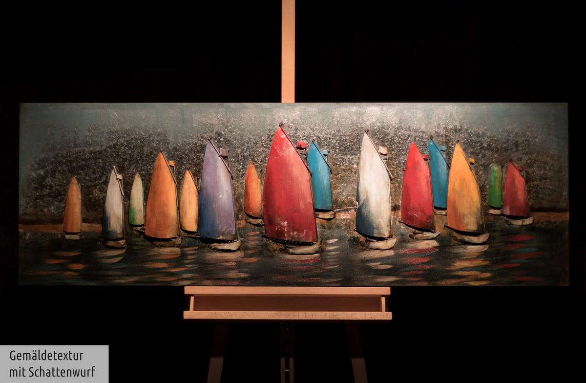 METALLBILD Bunt 144/44 cm - Multicolor, Metall (7.6/44cm) - KUNSTLOFT