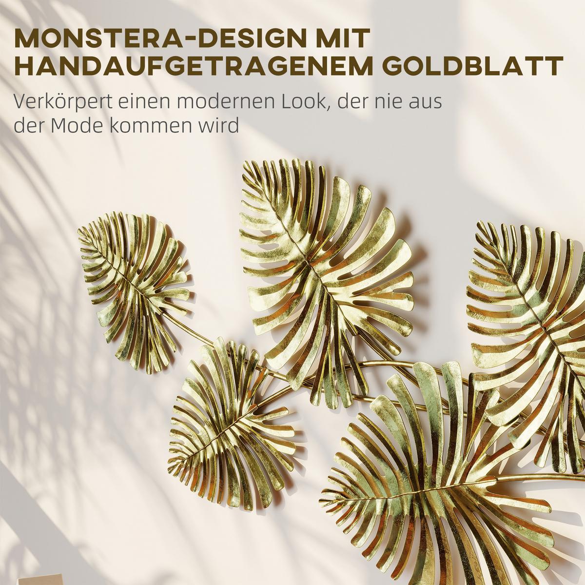 WANDDEKO Metall Gold - Goldfarben, Metall (2.5/39/83cm) - HOMCOM