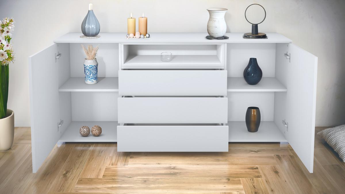 SIDEBOARD Skadu Schwarz matt - Schwarz, Holzwerkstoff (166.5/75.5/35cm) - Vladon