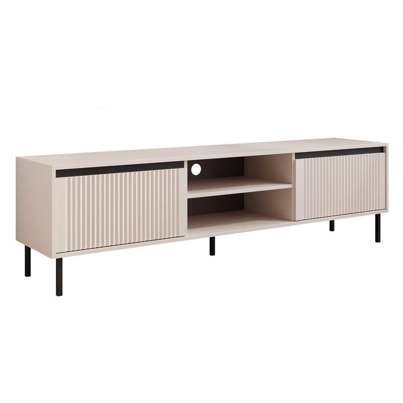TV-LOWBOARD LIRA stehend, 179 cm Sandbeige - Beige/Schwarz, Holzwerkstoff/Metall (179/50/40cm) - Idohome