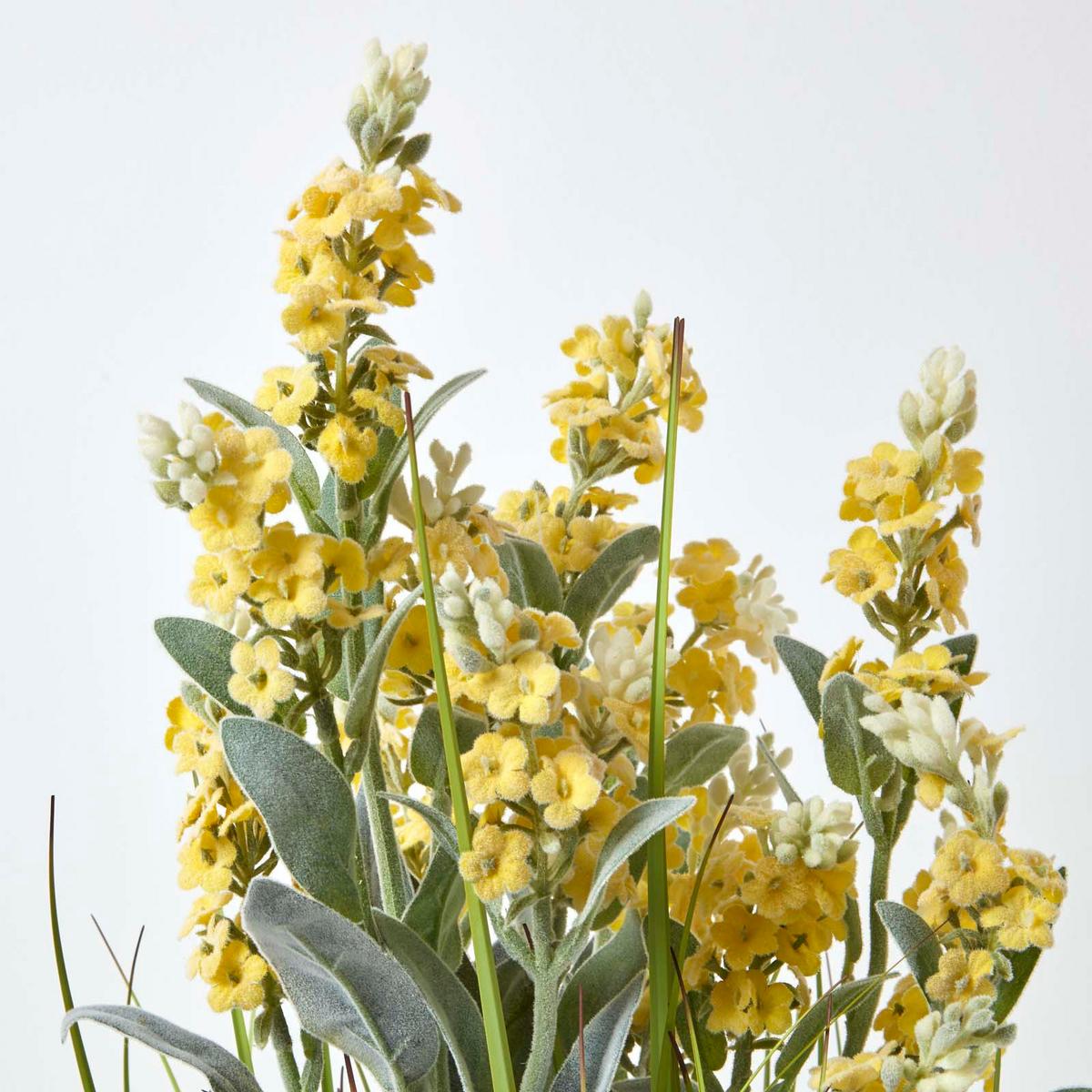 KUNSTPFLANZE Lavendel gelb im Deko-Topf, 66 cm - Gelb, Kunststoff (66cm) - Homescapes