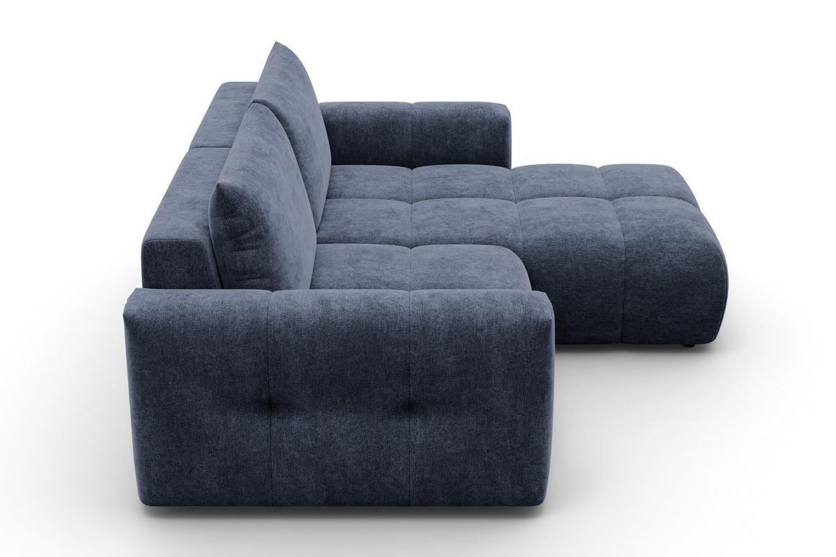 ECKSOFA VERONA 3-Sitzer rechts, Marineblau - Blau/Schwarz, Holz/Textil (224/173cm) - Courtois Laville