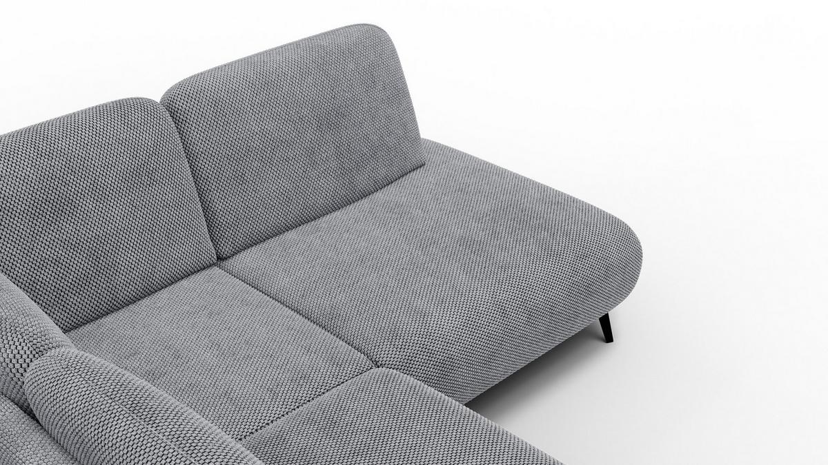 ECKSOFA FEBE 5-Sitzer rechts, grau - Schwarz/Grau, Holz/Textil (271/190cm) - Wozimo