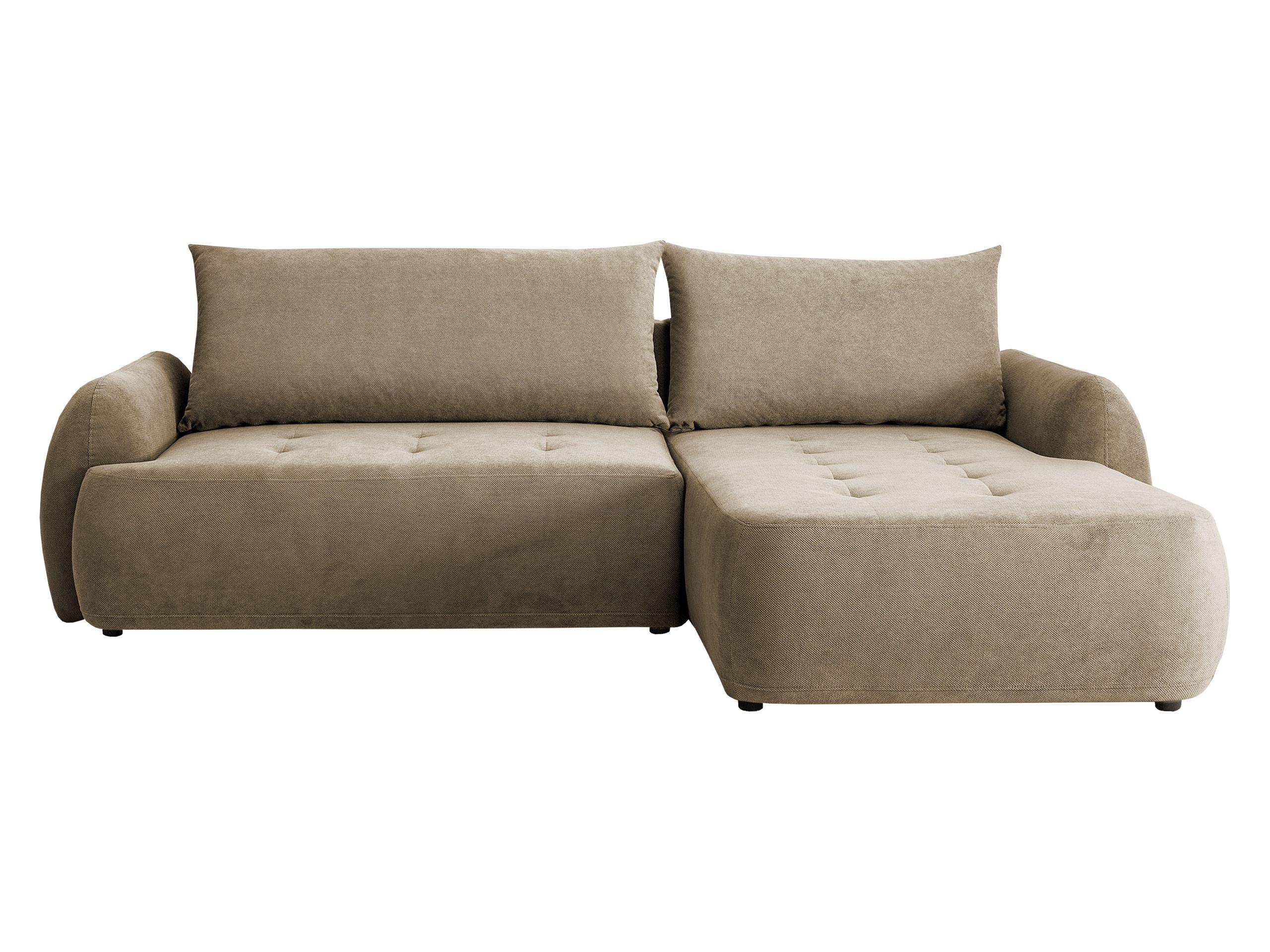 ECKSCHLAFSOFA Bueno II, Seite: Rechts - Beige/Schwarz, Holz/Textil (185/280cm) - MIRJAN24