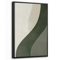 LEINWAND Bilder mit Rahmen - Japandi - Grün - Abstrakt - Modern - 20x30 - Salbeigrün, Textil (20/30cm) - MuchoWow