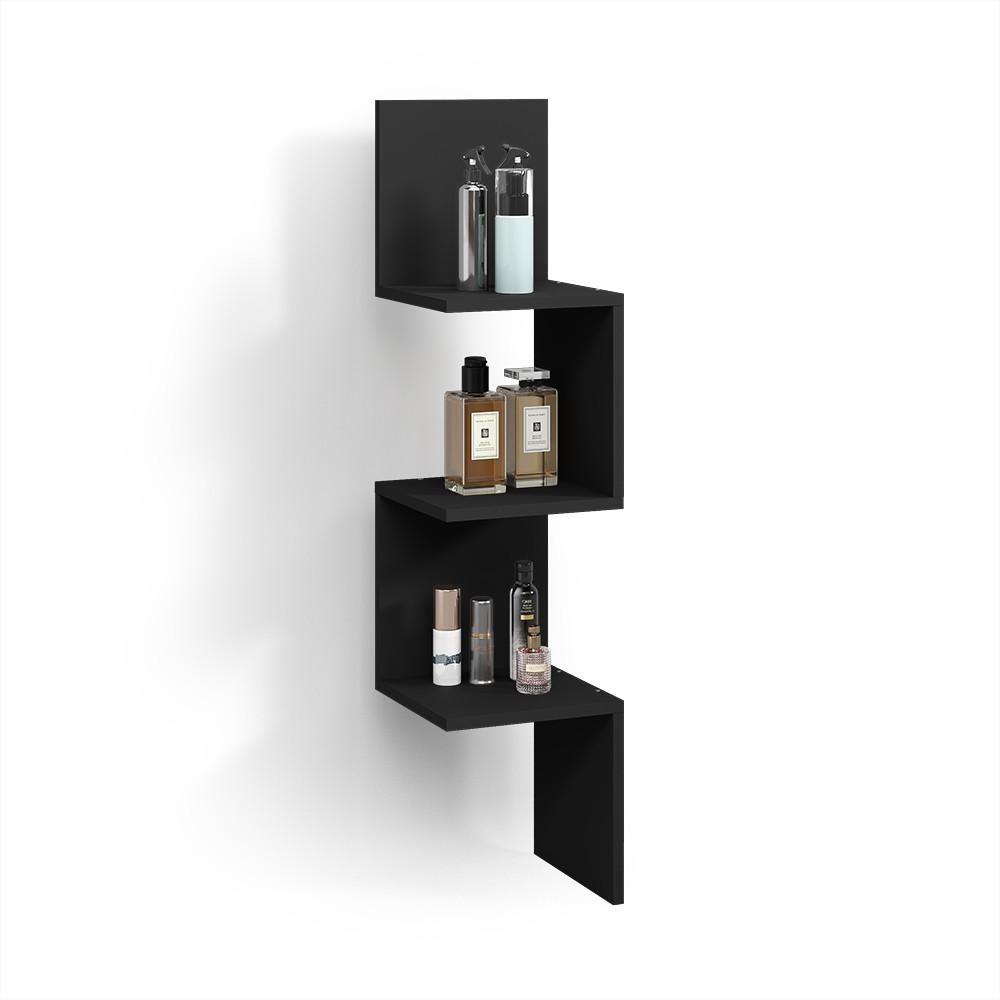 ECKREGAL Vesuvio Schwarz 28 x 116.4 cm - Schwarz, Holzwerkstoff (28/116.4/28cm) - Livinity®