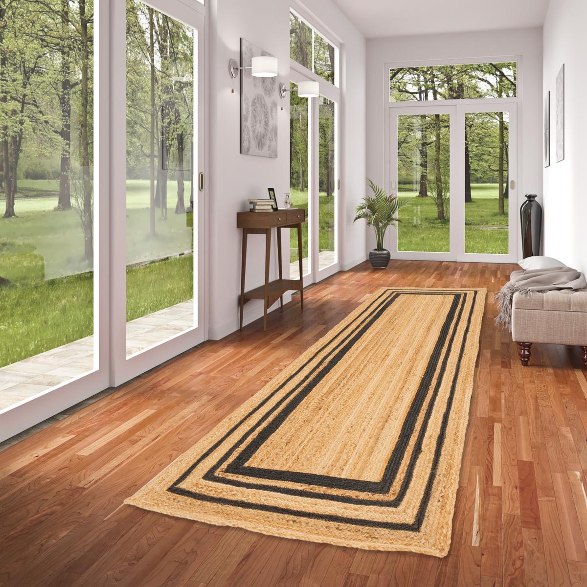 NATURFASER TEPPICH LÄUFER JUTE SALSA - Anthrazit, Textil (80/150cm) - Pergamon