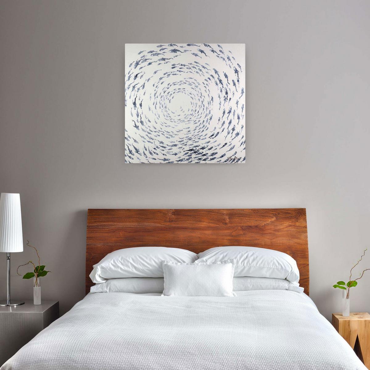 ÖLGEMÄLDE 80/80 cm - Weiß/Grau, Holz/Textil (80/80cm) - KUNSTLOFT