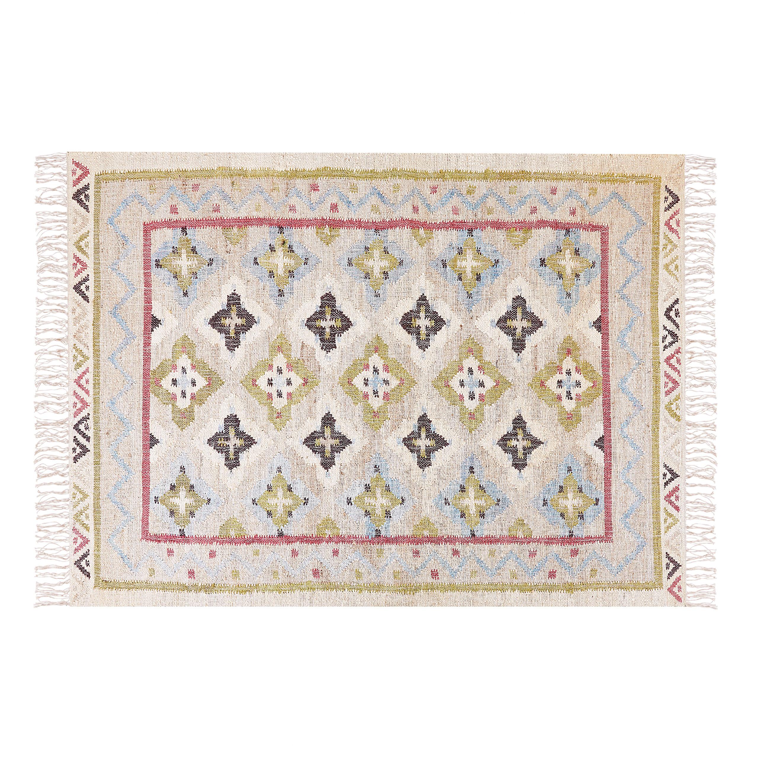 TEPPICH geflochten Terkos 200/140 cm - Multicolor, Naturmaterialien (140/200cm) - Beliani