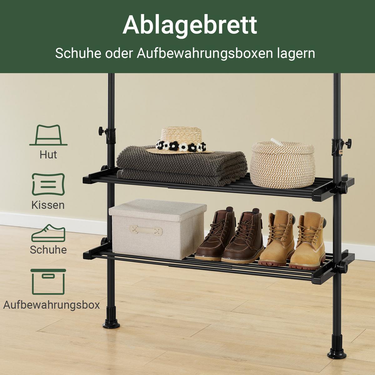 TELESKOP-KLEIDERSTÄNDER Schwarz - Schwarz, Kunststoff (195/295/42cm) - SoBuy