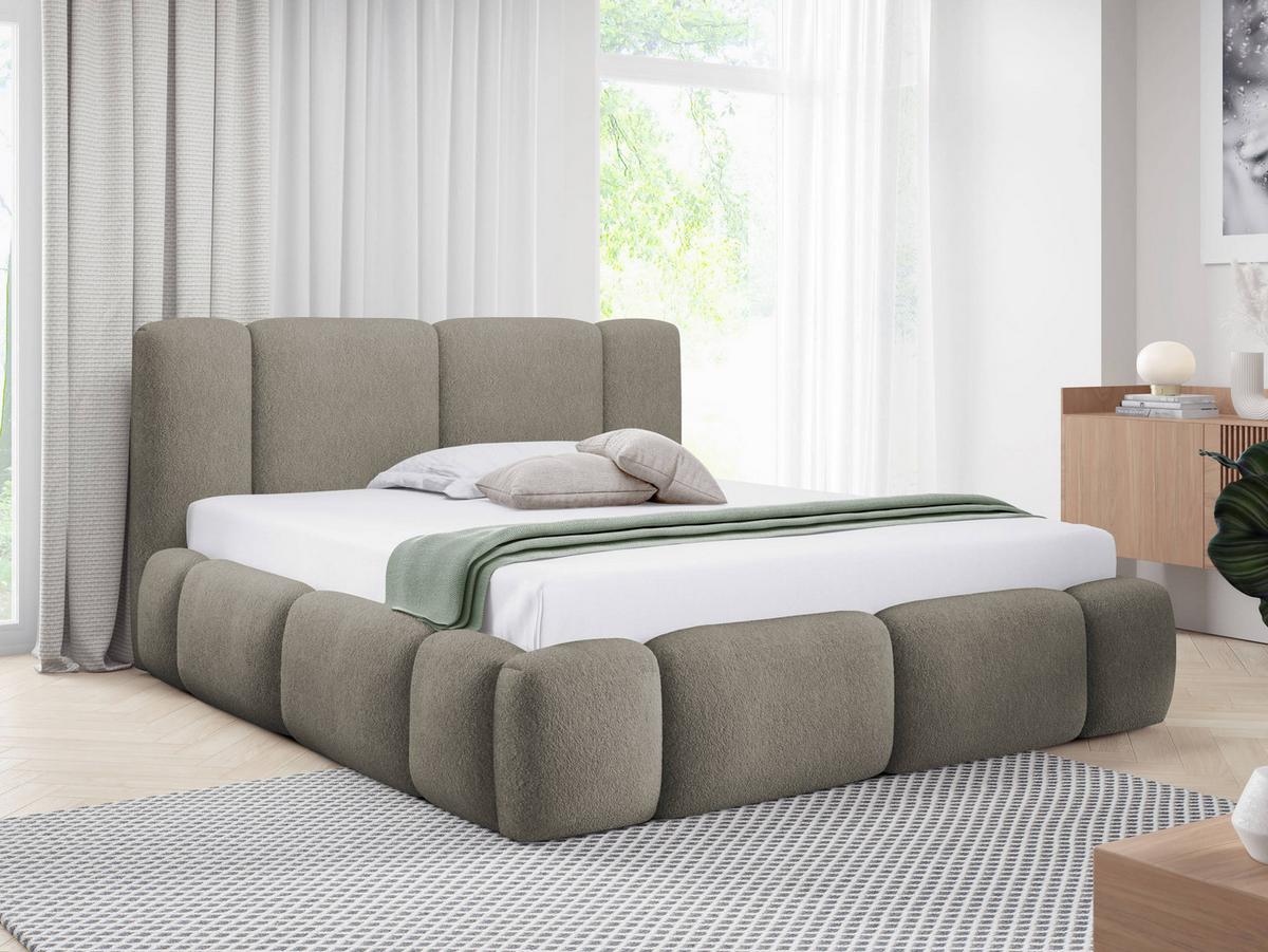 POLSTERBETT Bianco Boucle - Grau, Holz/Textil (160/200cm) - MIRJAN24