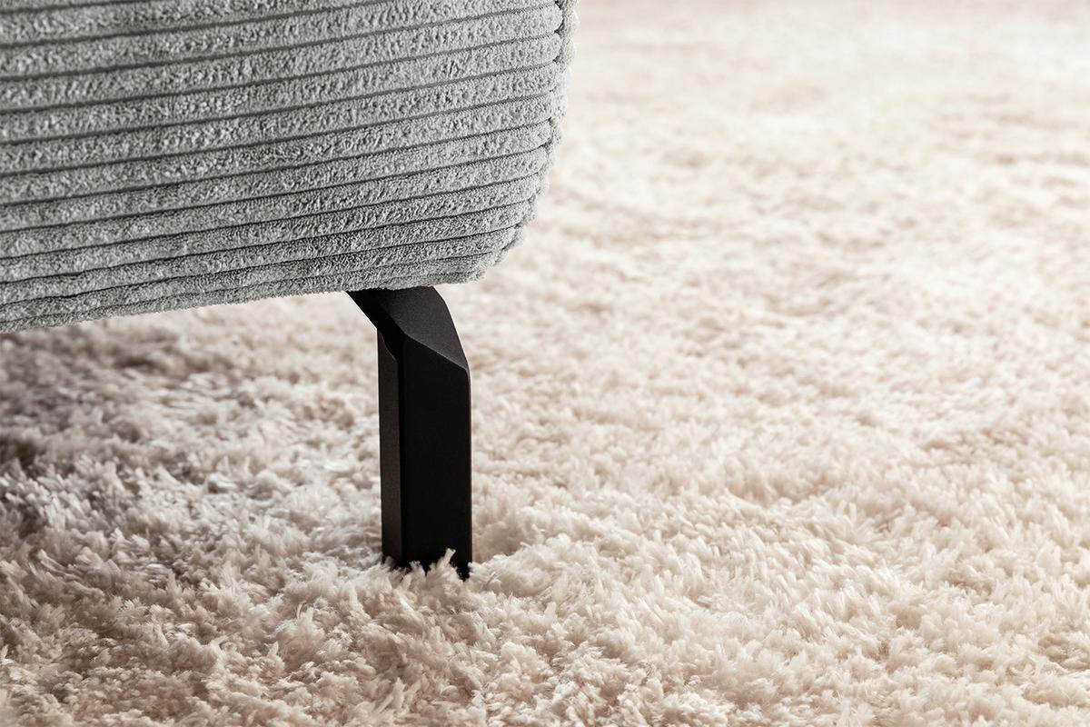 ECKSOFA MIT MOTORISCHEM SITZVORZUG DELIA Hellgrau Cord Relaxfunktion - Hellgrau/Schwarz, Textil/Metall (312/219cm) - KAWOLA