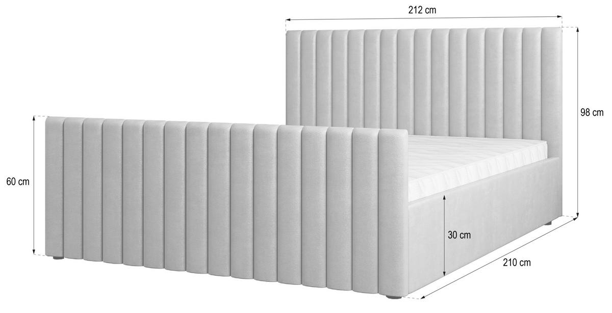 POLSTERBETT CANOVA K 200x200 cm mit Bettkästen - Grau - Grau, Holz/Textil - MASSENO