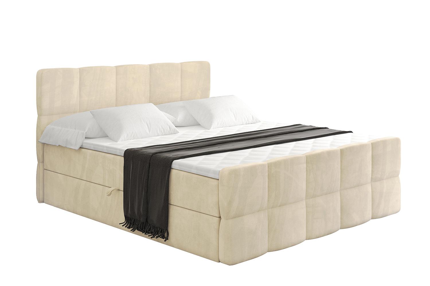 BOXBETT mit Matratze und Lattenrost - LIRO-Z - 200x200 - Beige Monolith - Beige, Holzwerkstoff (200/200cm) - ALTDECOR
