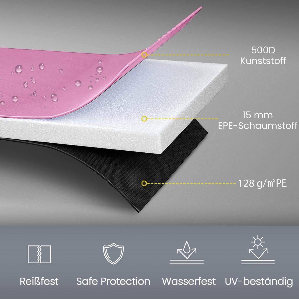 TRAMPOLIN-RANDABDECKUNG Kunststoff PE Rosa - Rosa, Kunststoff (305/305cm) - SPORTNOW