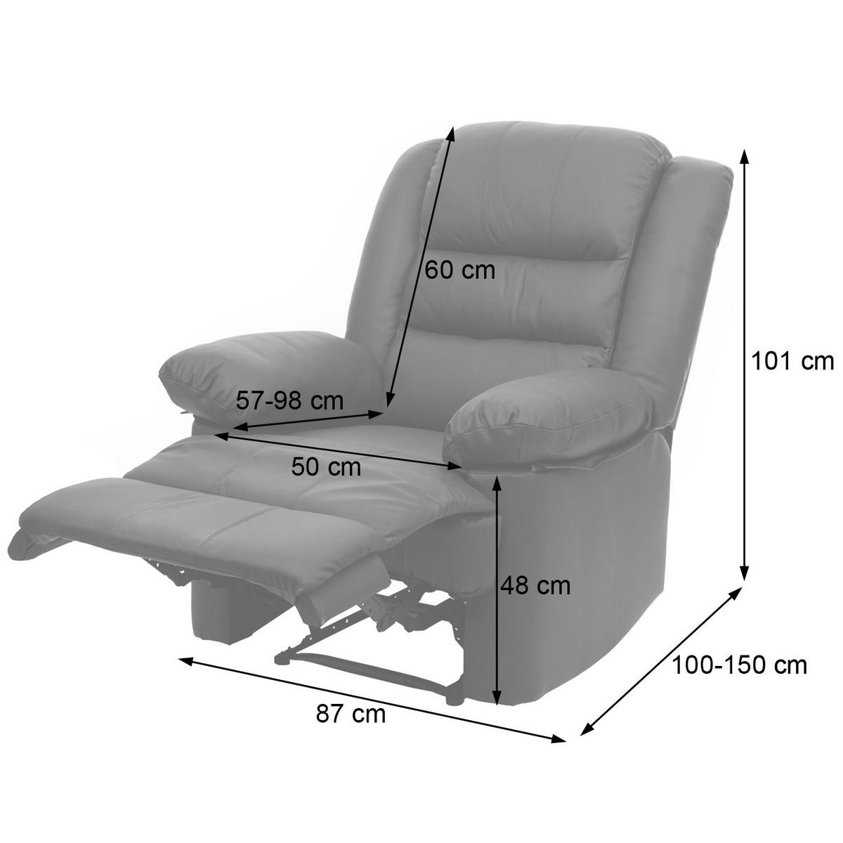 RELAXSESSEL Braun - Braun, Leder (87/101/150cm) - MCW
