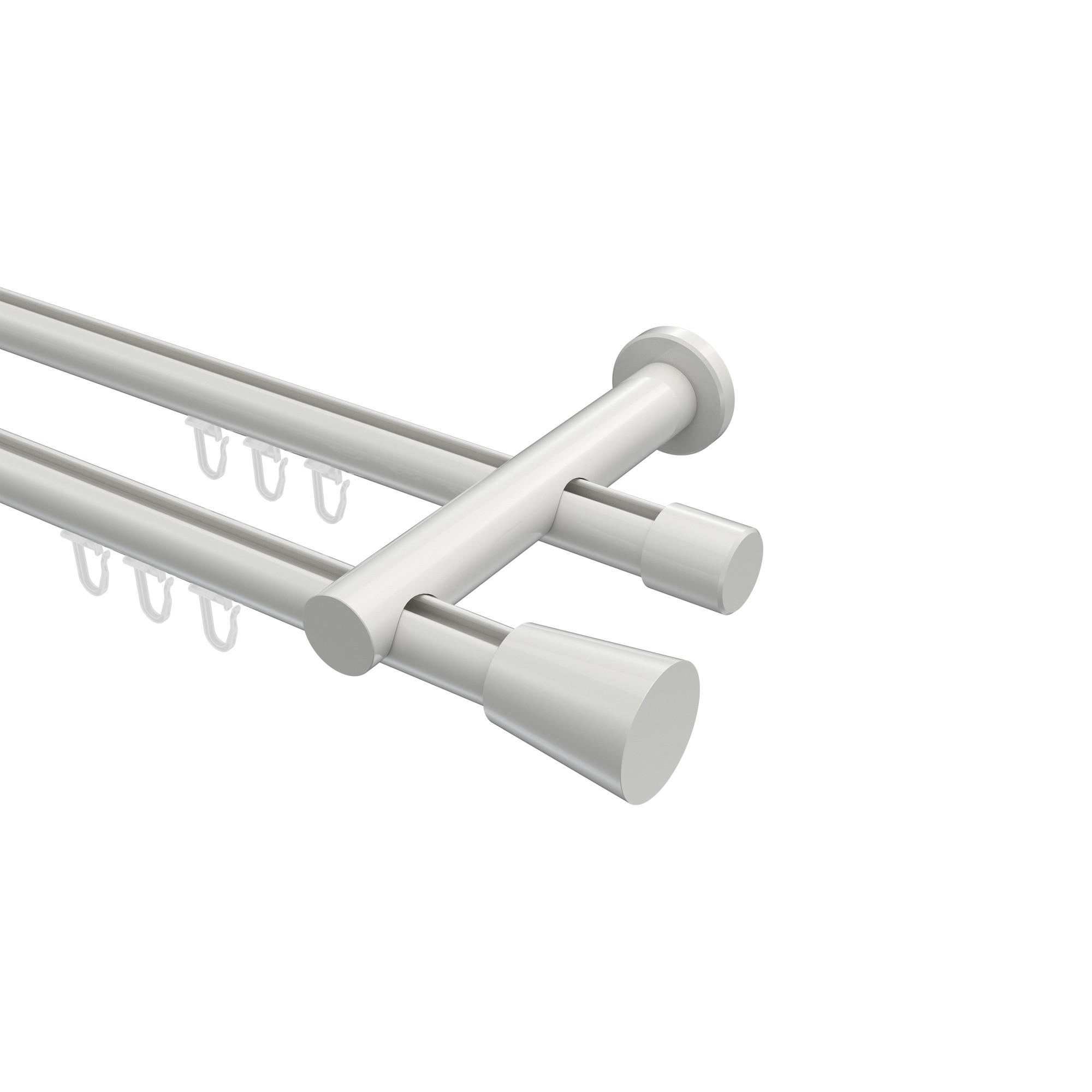 GARDINENSTANGE INNENLAUF Platon Sitra 200 cm, 2-läufig, 20 mm Ø Weiß - Weiß, Metall (200cm) - INTERDECO