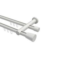 GARDINENSTANGE INNENLAUF Platon Sitra 200 cm, 2-läufig, 20 mm Ø Weiß - Weiß, Metall (200cm) - INTERDECO