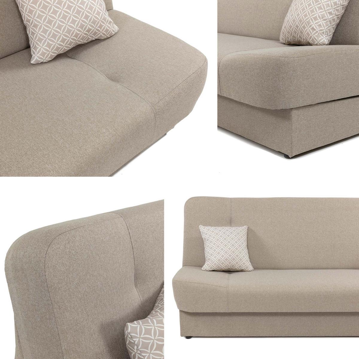 SCHLAFSOFA Jonas Style - Grau, Holz/Textil (195/86/87cm)