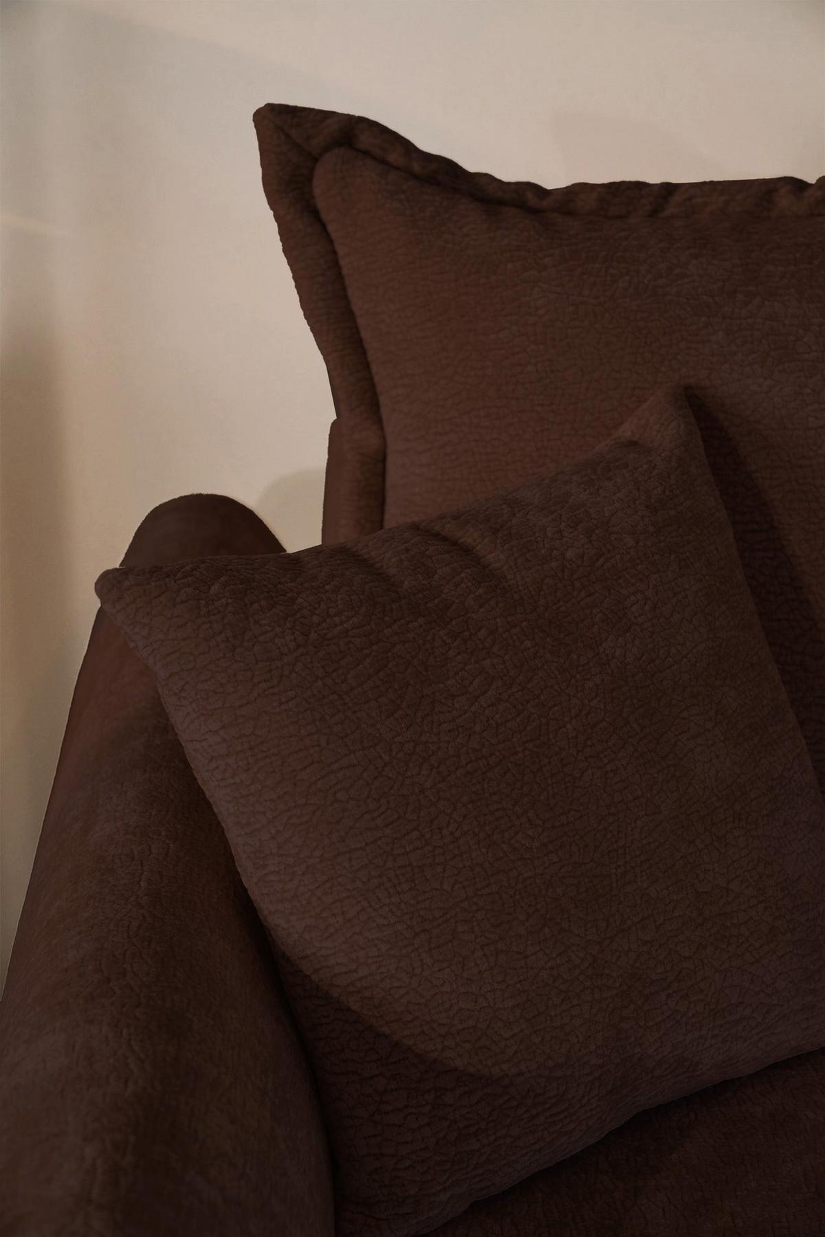 ECKSOFA Cushi Braun-Chenille - Schwarz/Braun, Kunststoff/Textil (252/183cm) - Selsey