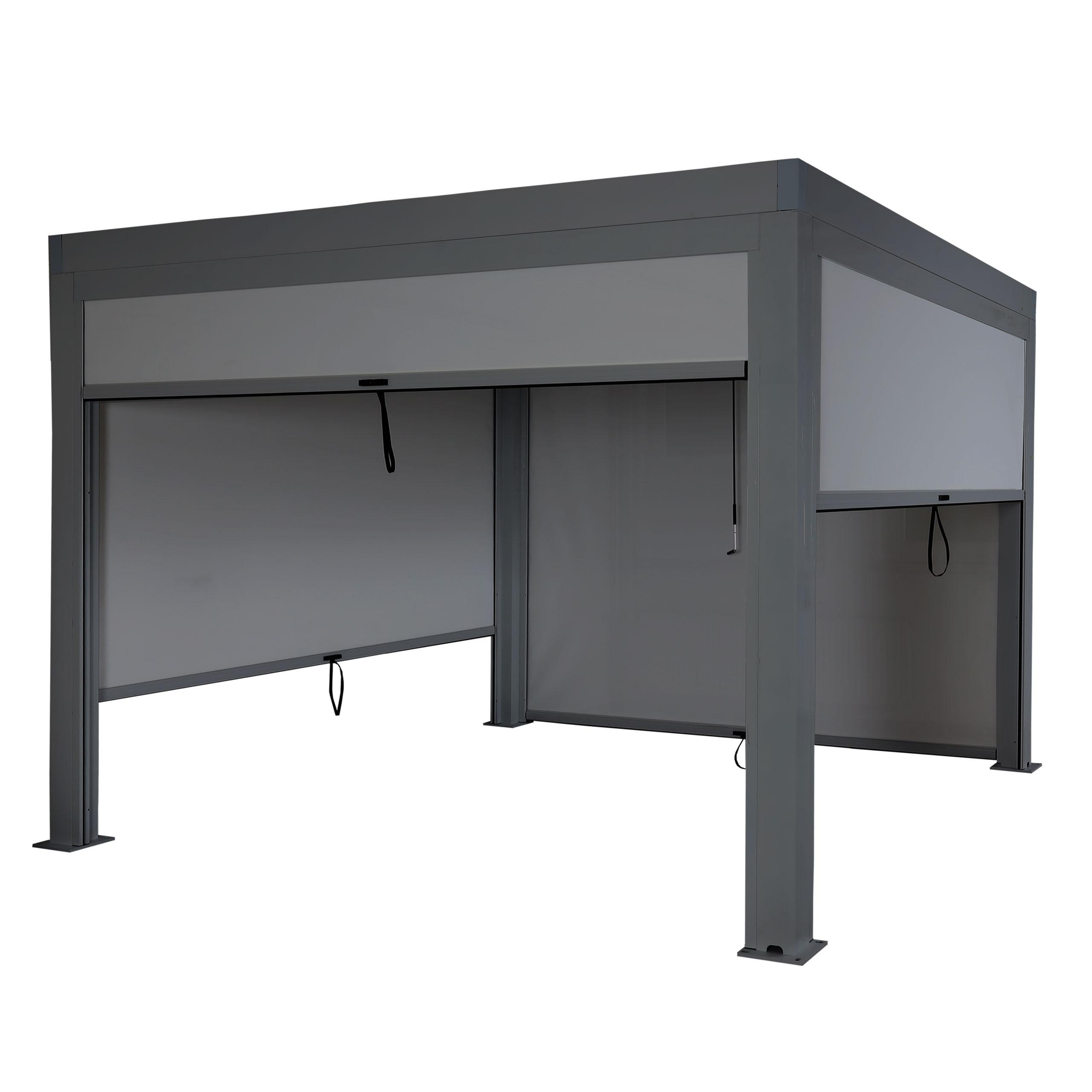 PERGOLA MIT SEITENWAND Anthrazit - Anthrazit, Metall (300/220/300cm) - MCW