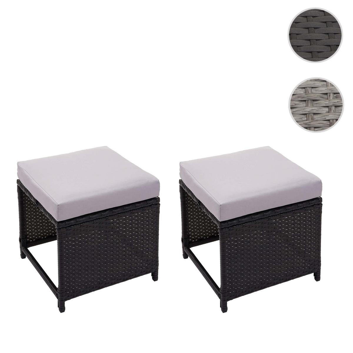 HOCKER Schwarz 2er-Set - Schwarz, Kunststoff (40/35/40cm) - MCW
