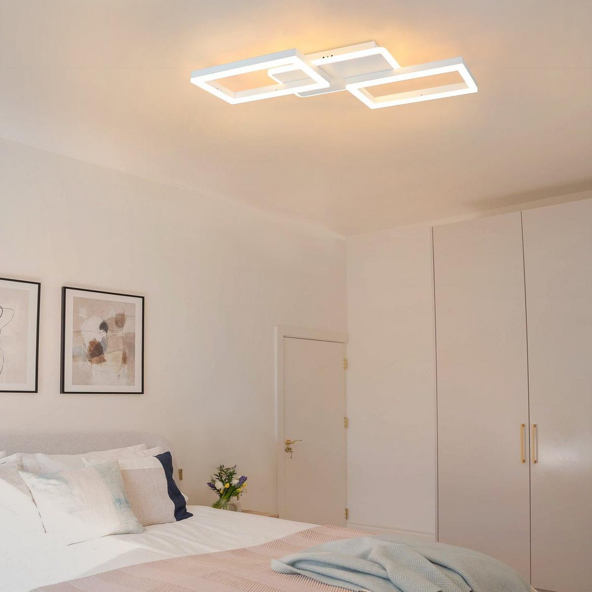 LED-DECKENLEUCHTE Marco 54/35/6 cm - Weiß, Metall (54/35/6cm) - Nettlife