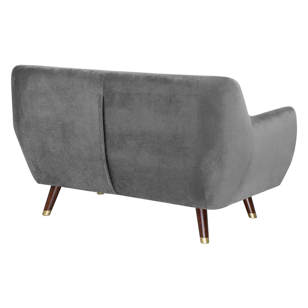 SOFA-SET 6-sitzer Samtstoff Grau Bodo - Grau, Textil (188/84/85cm) - Beliani