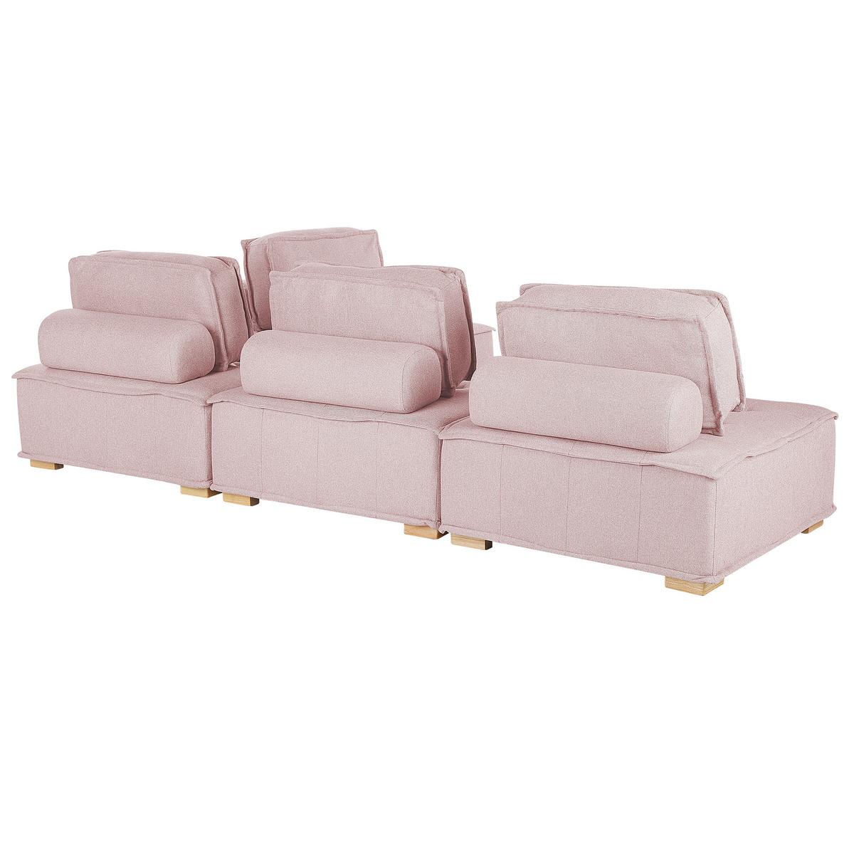 ECKSOFA Modul 4-Sitzer rechtsseitig Rosa Stoff Tibro - Pink/Braun, Textil (300/200cm) - Beliani