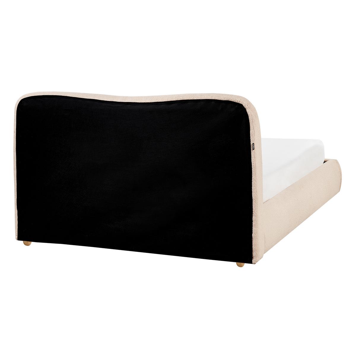BETT mit Stauraum 140/200 cm Hellbraun Blagnac - Hellbraun/Beige, Textil (140/200cm) - Beliani
