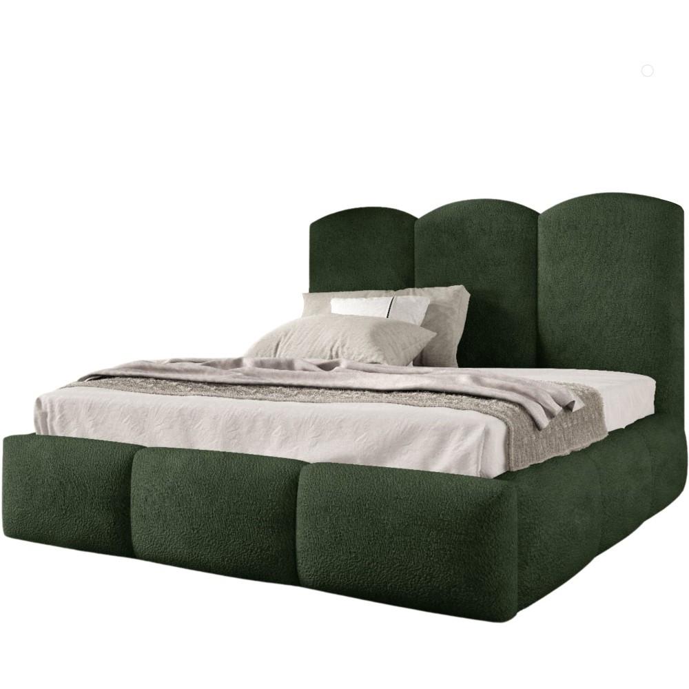 POLSTERBETT Bero, 200x200, Bouclé-Stoff, Dunkelgrün - Dunkelgrün, Textil (200/200cm) - Beautysofa