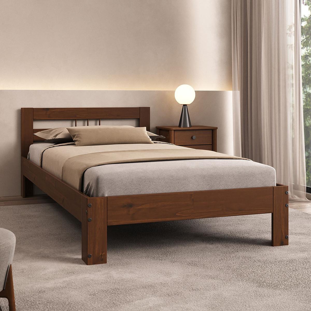 MASSIVHOLZBETT THEO 100x200 cm Kastanie - Kastanienfarben, Holz (100/200cm) - IDIMEX