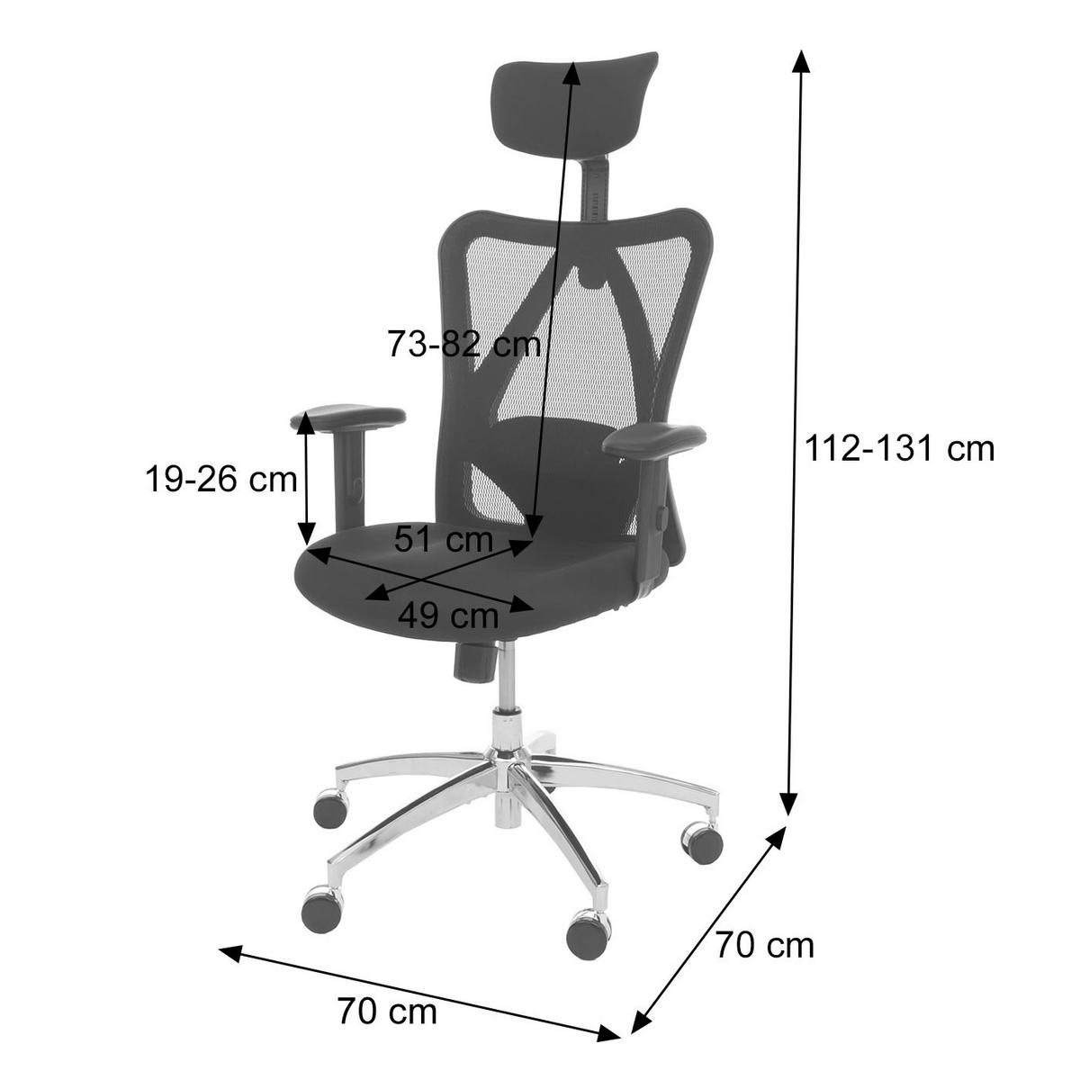 BÜROSTUHL Schwarz - Schwarz, Textil (70/131/70cm) - MCW