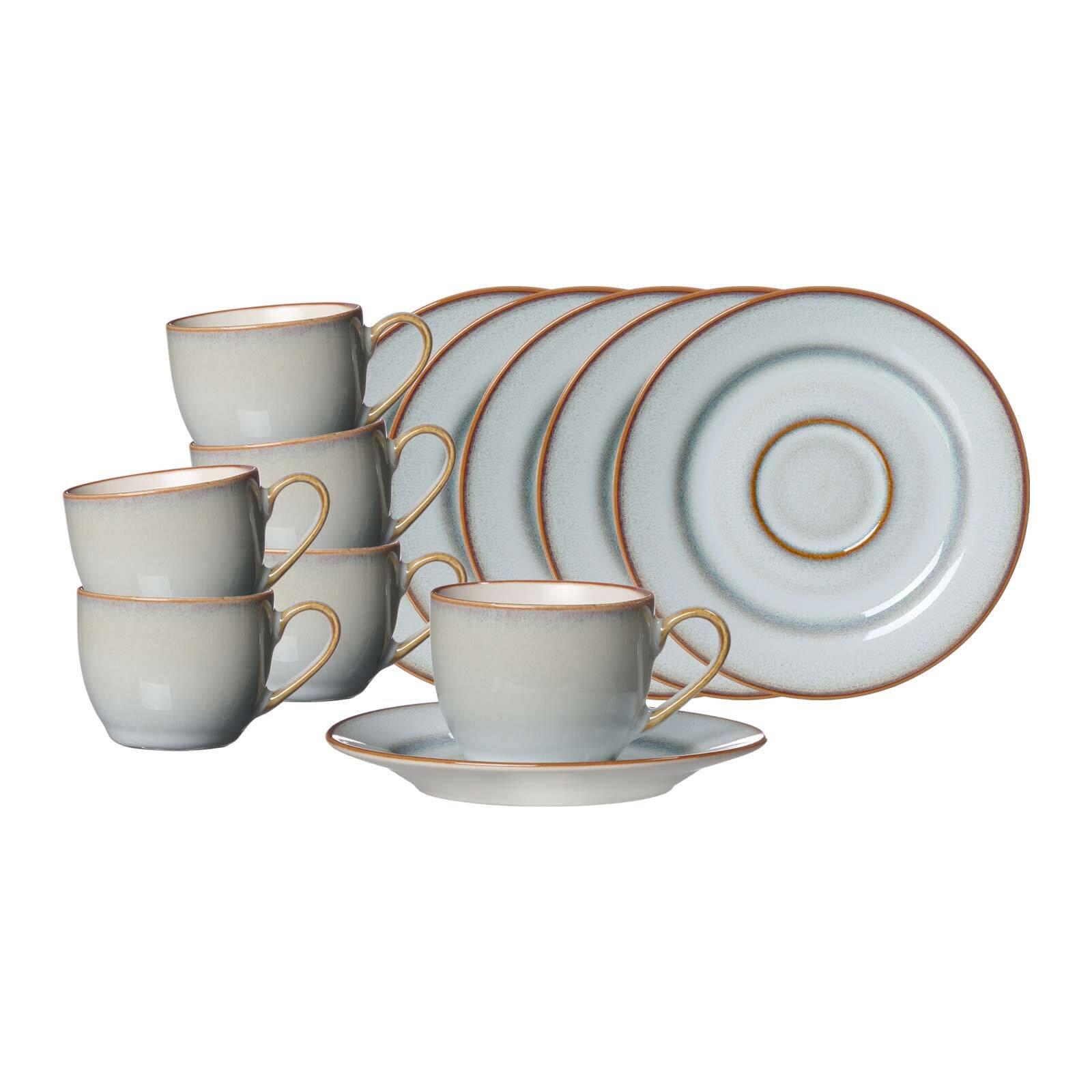 ESPRESSOTASSEN MIT UNTERTASSEN Portofino grau 90 ml 6er Set - Grau, Keramik (0.09L) - Ritzenhoff Breker