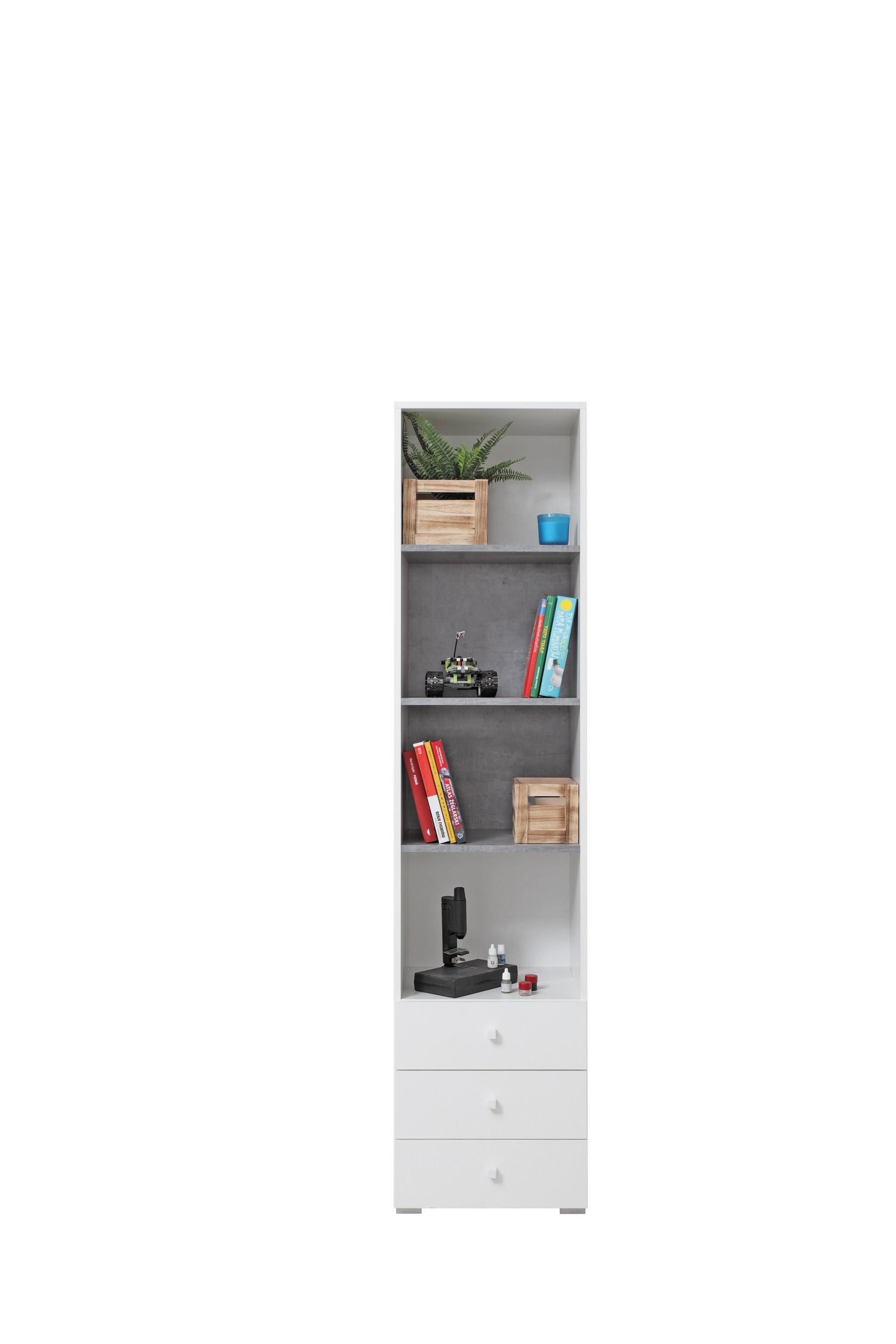 BÜCHERREGAL GALIA 45x40x190 cm, Regal Weiß - Weiß, Holzwerkstoff (45/190/40cm) - MASSENO