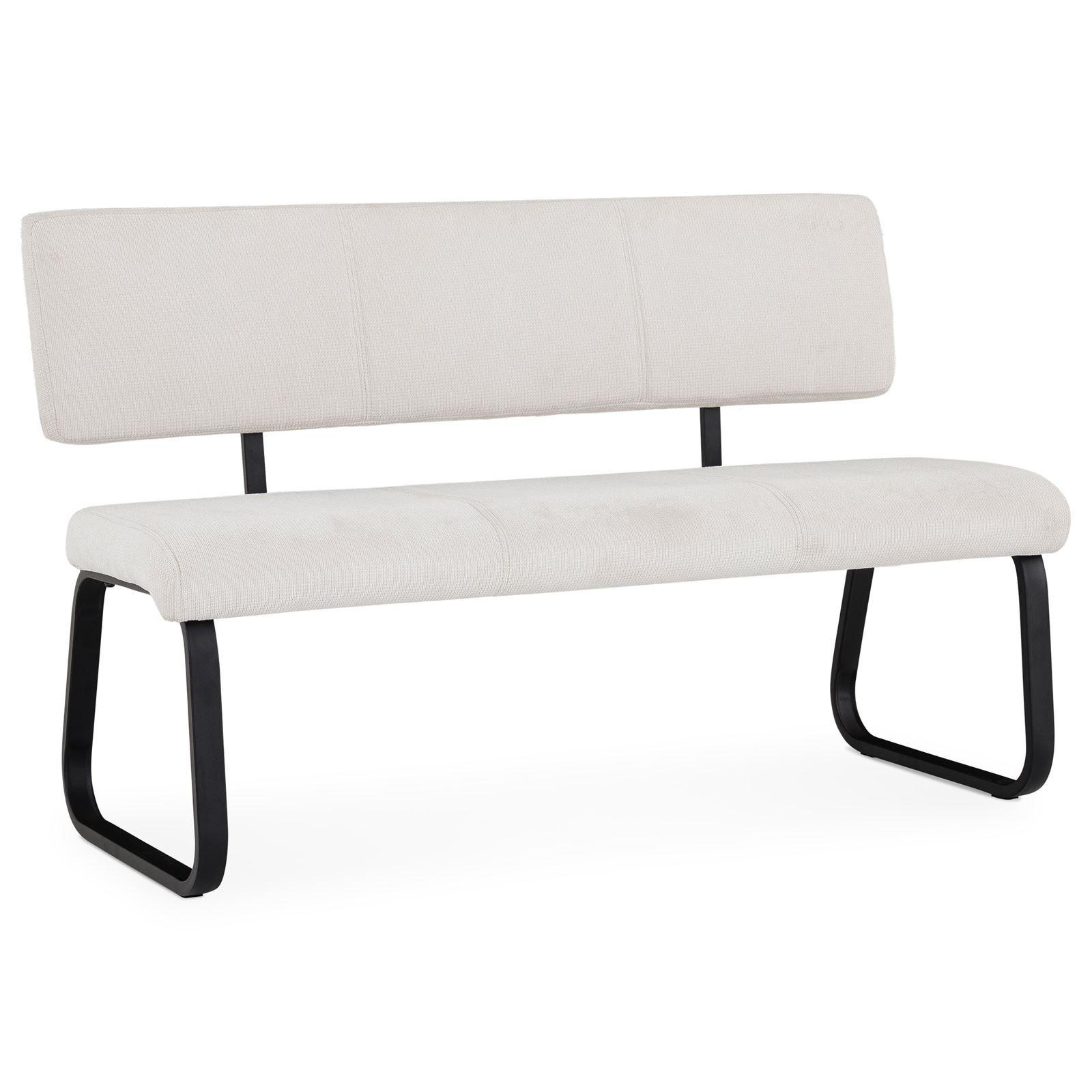 ESSZIMMERBANK VILAS cremeweiß - Creme, Textil/Metall (135/87/56cm) - IDIMEX
