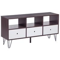 TV-MÖBEL Dunkelbraun, Weiß FOSTON 35/120/60 cm - Dunkelbraun, Holzwerkstoff (120/60/35cm) - Beliani