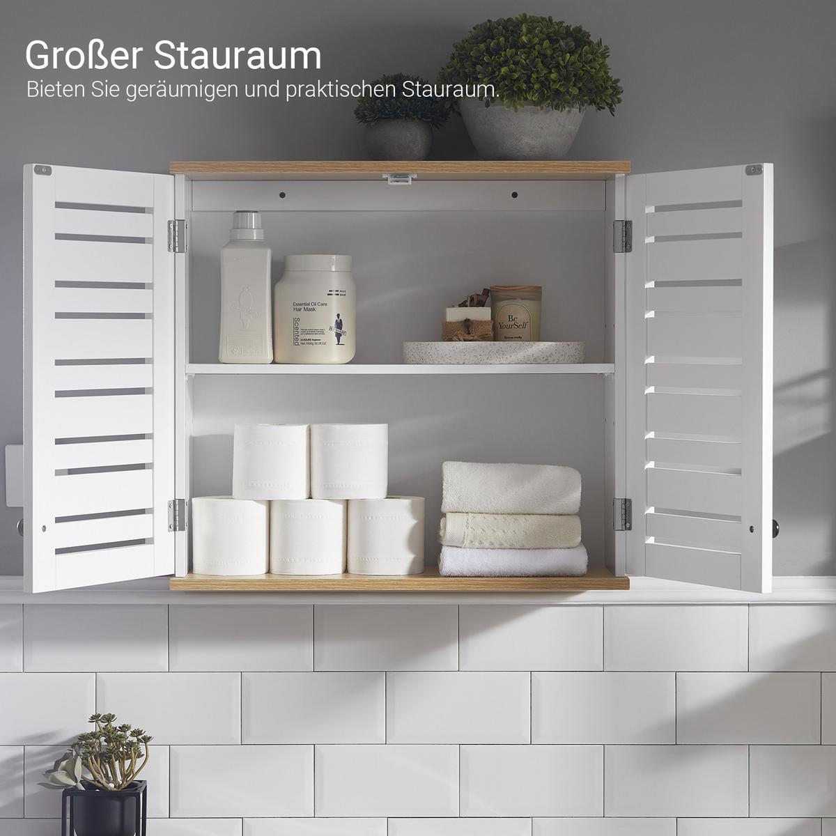 HÄNGESCHRANK Weiß - Weiß, Holzwerkstoff (60/56/19cm) - SoBuy