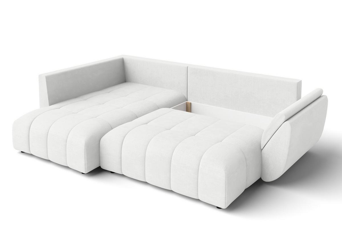 ECKSOFA L Form Corleone Weiß 268/192/96 cm mit Schlaffunktion - Schwarz/Weiß, Kunststoff/Textil (268/192cm) - AX Living