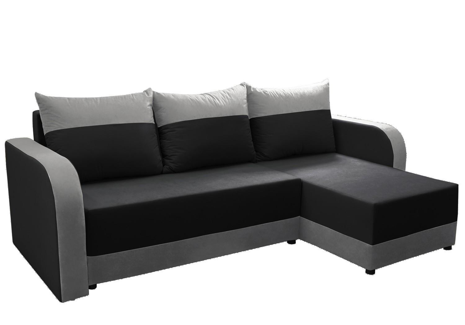 ECKSOFA Hawana Schwarz/Grau Alova 14+15 - Schwarz/Grau, Naturmaterialien (280/138cm) - imoebel24