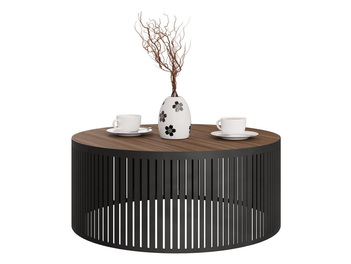 COUCHTISCH Velede Mini - Nussbaumfarben/Schwarz, Holzwerkstoff/Metall (59/59/30cm) - MIRJAN24