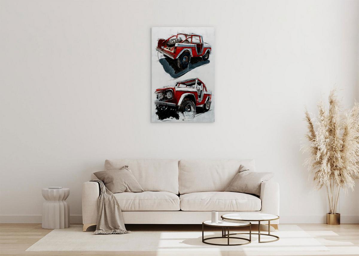 METALLBILD Rot 60/90 cm - Rot/Grau, Metall (4.8/90cm) - KUNSTLOFT